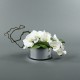 Round silver - Orchidée blanc (60422)