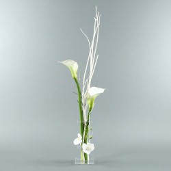Flat M - Bois flotté. Arum. Orchidée blanc