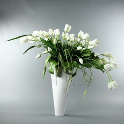 Bois laqué - BAHAMAS blanc - Bouquet Tulipes, Ail Jimpness - Blanc