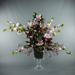 Gobelet M - Magnolia. Branches de Cerisier rose