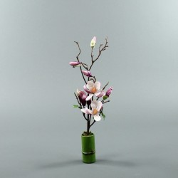 Bamboo S - Magnolia semi-open Fushia 45cm