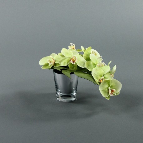 Pot silver - Orchidée vert (76423)