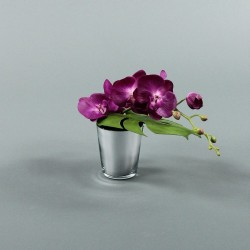 Pot silver - Orchidée fushia (77994)