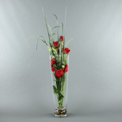 Conic XL - Poppy red, Grass bundle 122cm