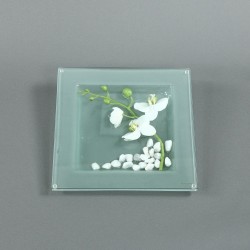 Dessous de plat - Fleuron d'Orchidée blanc