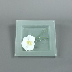 Trivet glass - Orchid white, Bambou graphic 30x30cm