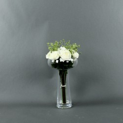 Coupe L clear - Bouquet de roses blanc, Tige ensemencée
