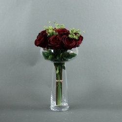 Coupe L Clear - Bouquet de roses rouges. Tige ensemencée