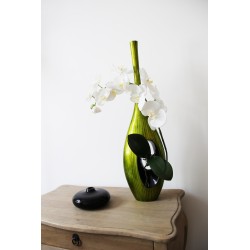 ST TROPEZ PM Lacquered wooden vase green - Orchid white 70cm