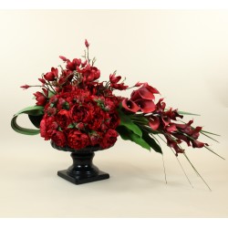 Medicis Black M - Peony, Arum, Magnolia red 85cm