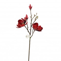 Magnolia branche 67cm - Rouge Noël