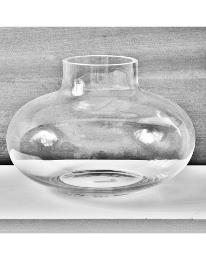 Clear Bellied Vase L (cold cut) - H24 D34