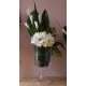 Gobelet L - Amaryllis blanc. arums blancs. feuilles exotiques