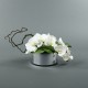 Round silver Orchid 25cm