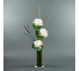 Bambou XL - Lotus blanc. roseau