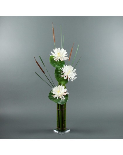 Bambou XL - Lotus blanc. roseau