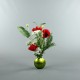 ST BART Lacquered Wooden vase green M - Poppy red 57cm