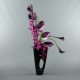 MADIVES Lacquered Wood black GM - Spider orchid fushia, Calla 128cm