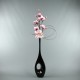 ST TROPEZ Lacquered Wooden Vase black GM - Magnolia pink 151cm