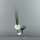 Cube Clear M - Agapanthus blue white 52cm