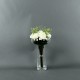 Coupe L clear - Bouquet de roses blanc. Tige ensemencée