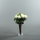 Coupe M clear - Arrangement roses white, Skimmia 44cm