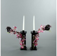 Bougeoir Fin Black PM - Orchidée spider. Arum pourpre