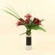 Bouquet - Arum rouge. feuille monstera