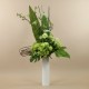Bouquet - Champêtre. Hortensia vert. Boule de neige vert