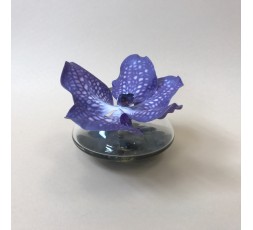 Fleuron d'Orchidée Vanda dans résine 11cm - Bleu lavande