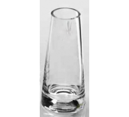 Clear Conical Round vase Down S - cold cut - H 12.5 cm - diamètre 3.5 cm