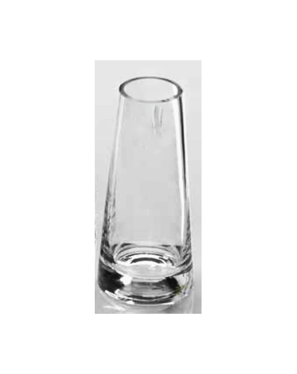 Clear Conical Round vase Down S - cold cut - H 12.5 cm - diamètre 3.5 cm