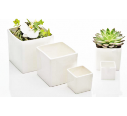 Porcelain Cube M - H 10 cm x 10.0 x 10.0 cm