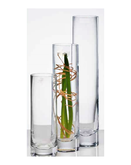 Clear Solifleur vase - Cold cut - H 24cm - diamètre 6.0 cm