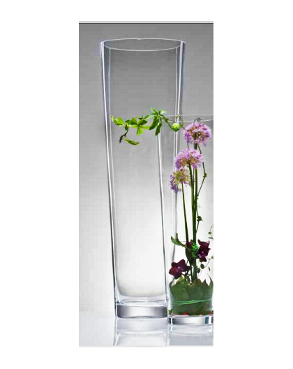 Clear Conical Round vase Up XL - cold cut - H 70 cm - diamètre 22.5 cm