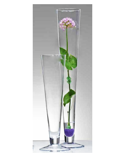 Clear - CIELO - footed vase - hot cut - H 40 cm - diamètre 11 cm