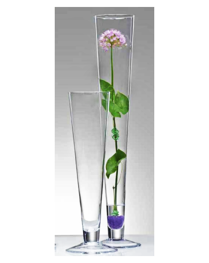 Clear - CIELO - footed vase - hot cut - H 60 cm - diamètre 11 cm