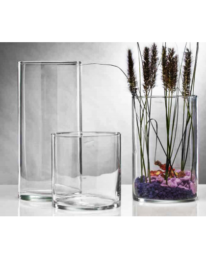 Clear Cylindrical vase M - H 30cm - diamètre 10cm