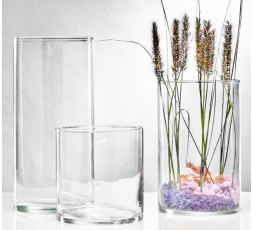 Clear Cylindrical vase L - H 30 cm - diamètre 19cm