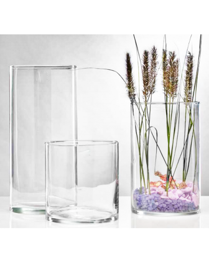 Clear Cylindrical vase L - H 30 cm - diamètre 19cm