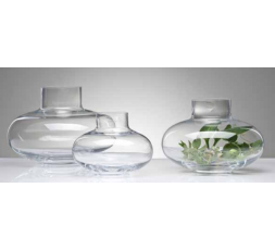 Clear Bellied Vase M (cold cut) - H22 D29