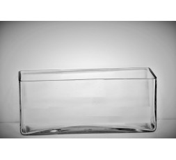 Clear Rectangular vase M- H 12cm x 30cm x 12cm