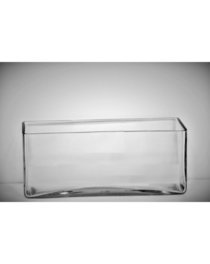 Clear Rectangular vase M- H 12cm x 30cm x 12cm