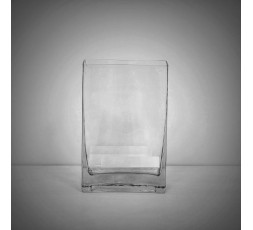 Clear Rectangular Vase - H 22cm / 10cm X 5cm