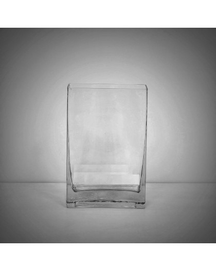 Clear Rectangular Vase - H 22cm / 10cm X 5cm